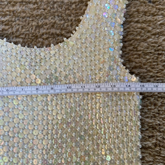 Vintage Pearl & Sequin Hand Beaded Wool Shell Tank Hong Kong WPL 3526 50’s/60's - Picture 13 of 15